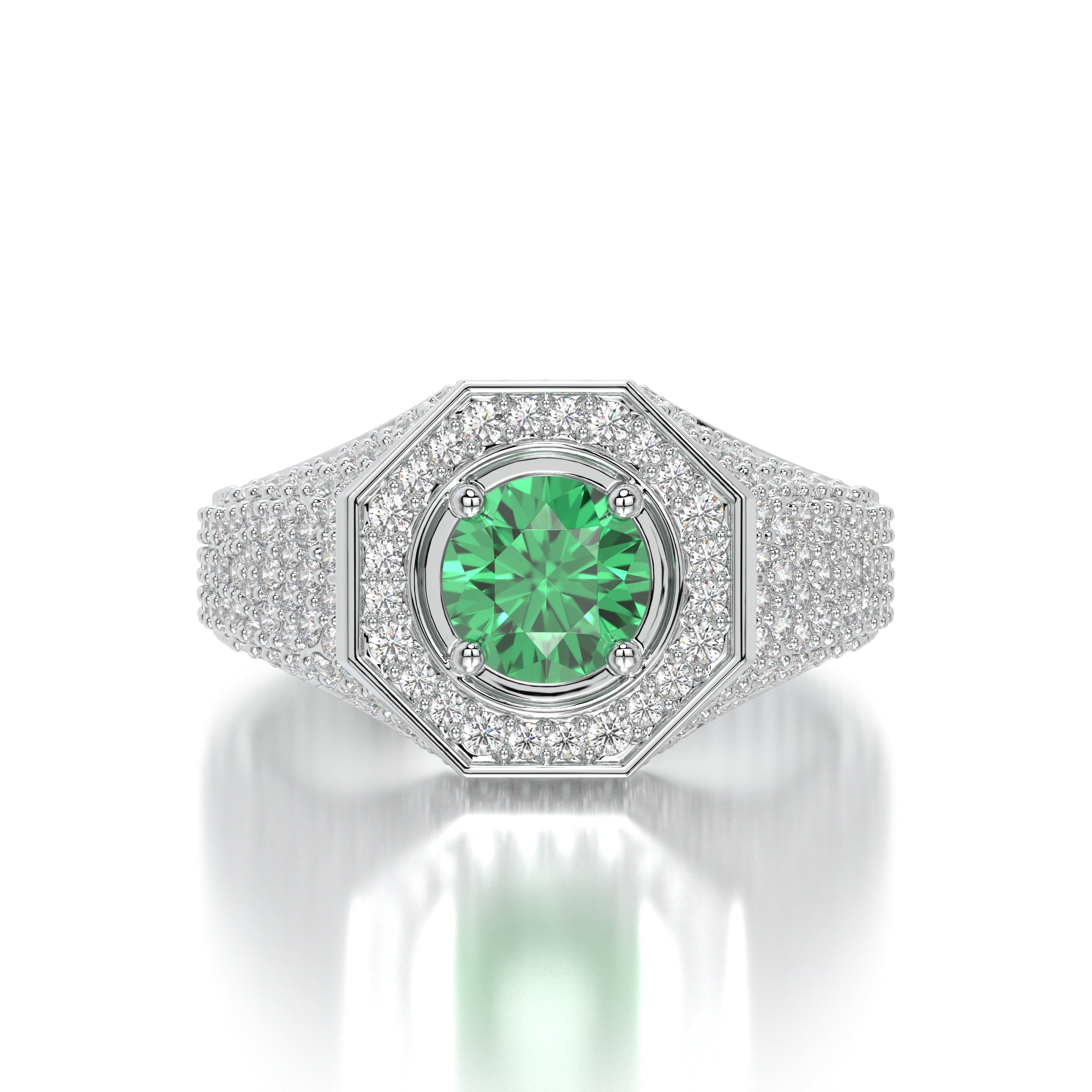 bague Temin en or blanc et émeraude