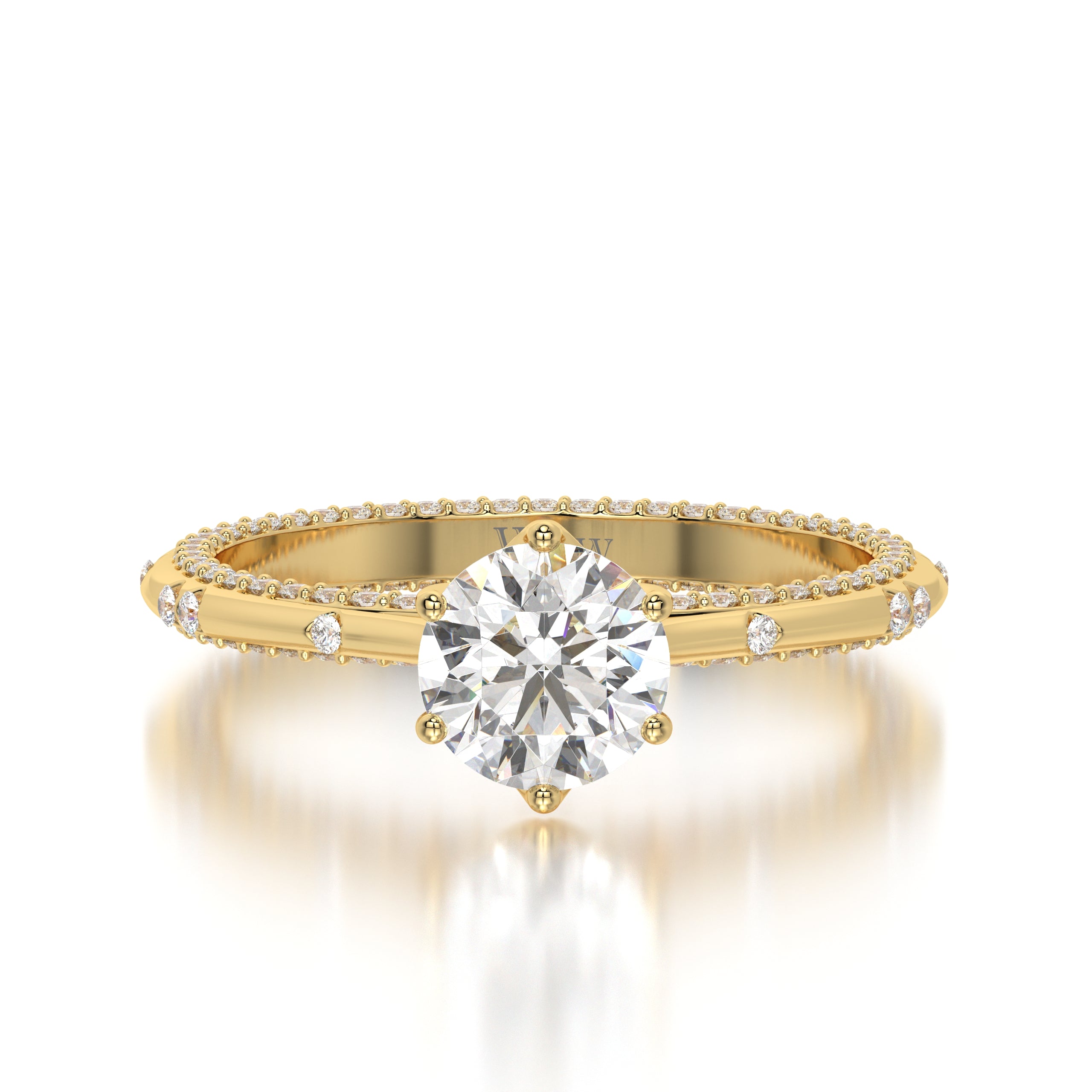 Bague princess en or jaune et diamants