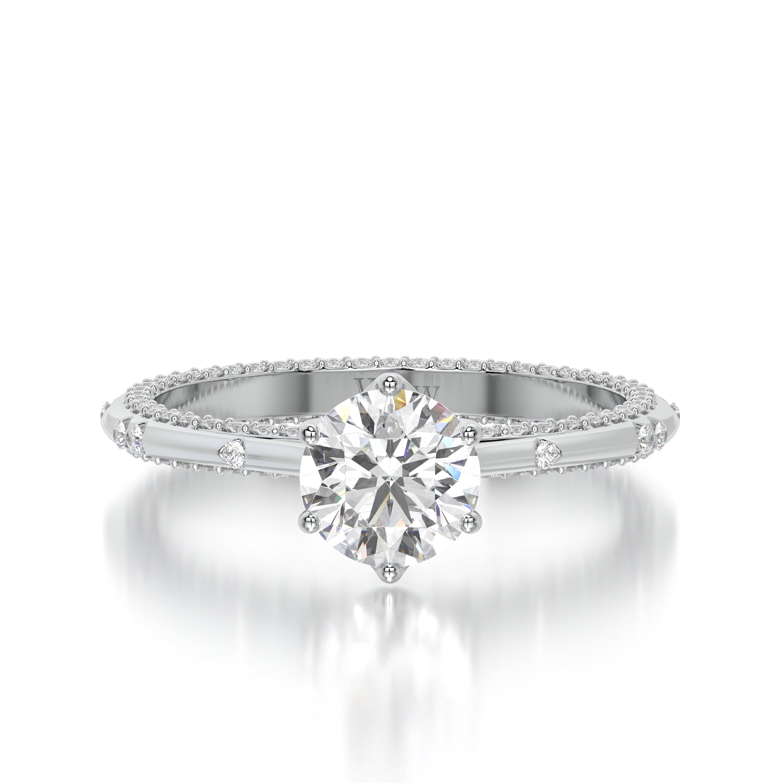 Bague princess en or blanc et Diamants