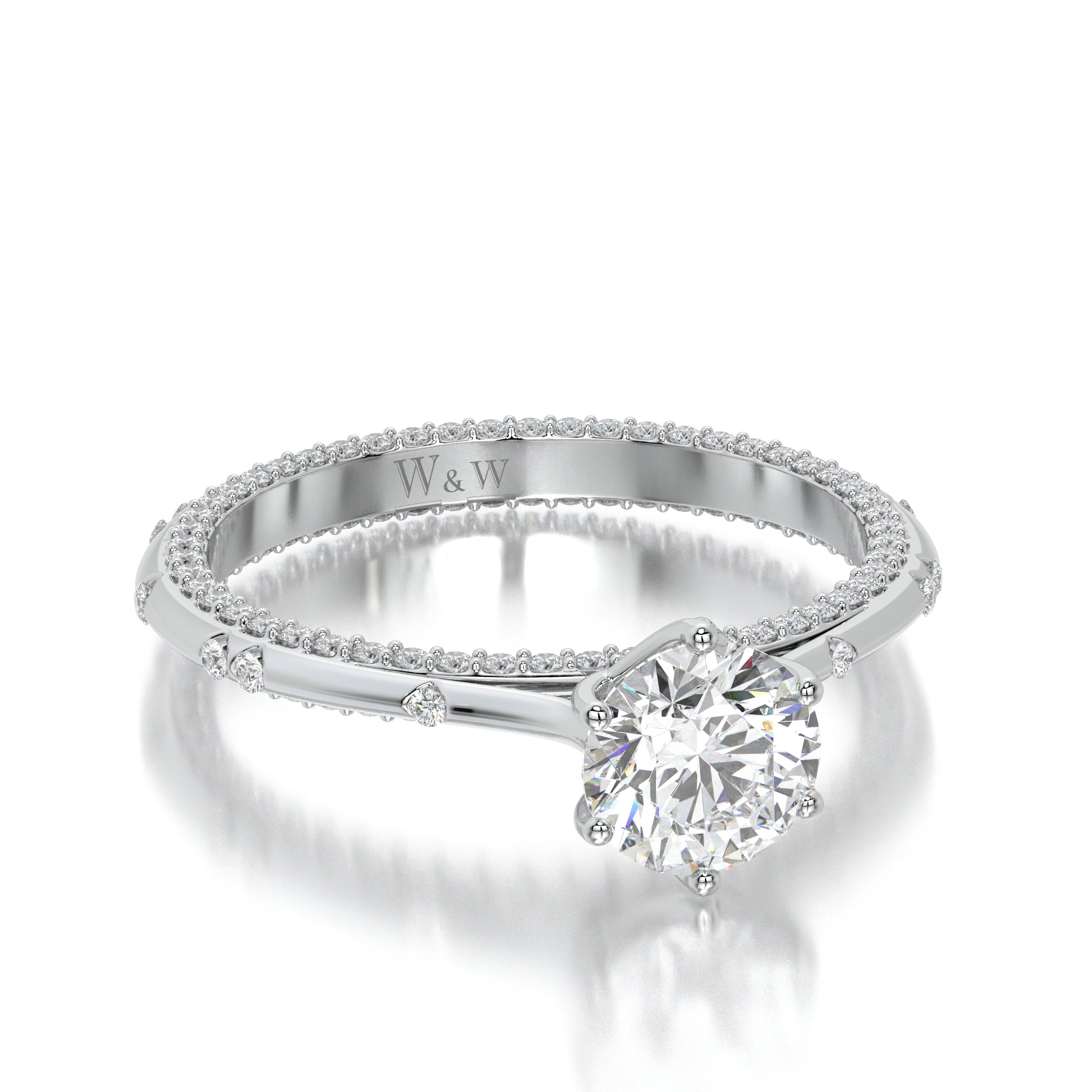 Bague princess en or blanc et Diamants