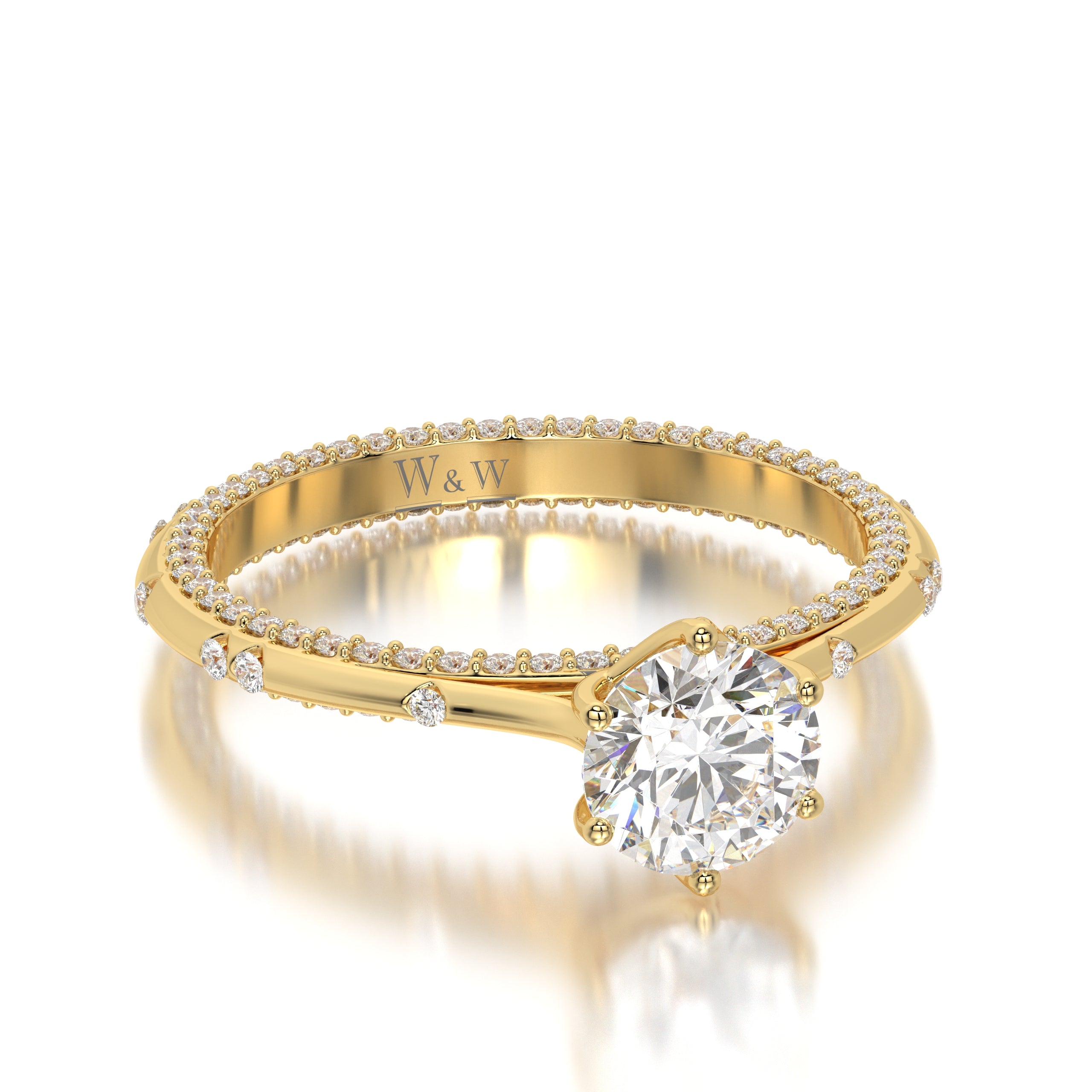 Bague princess en or jaune et diamants