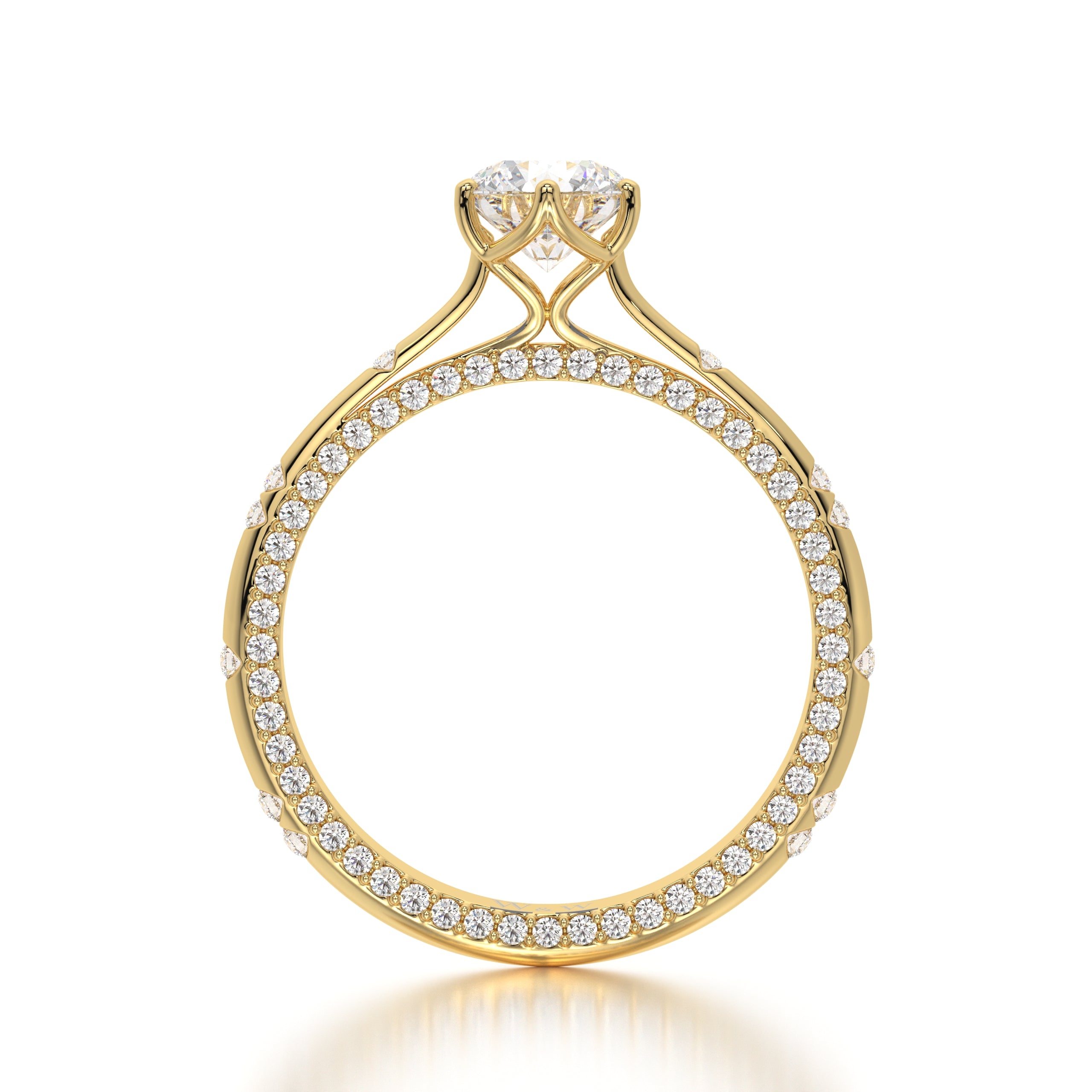 Bague princess en or jaune et diamants