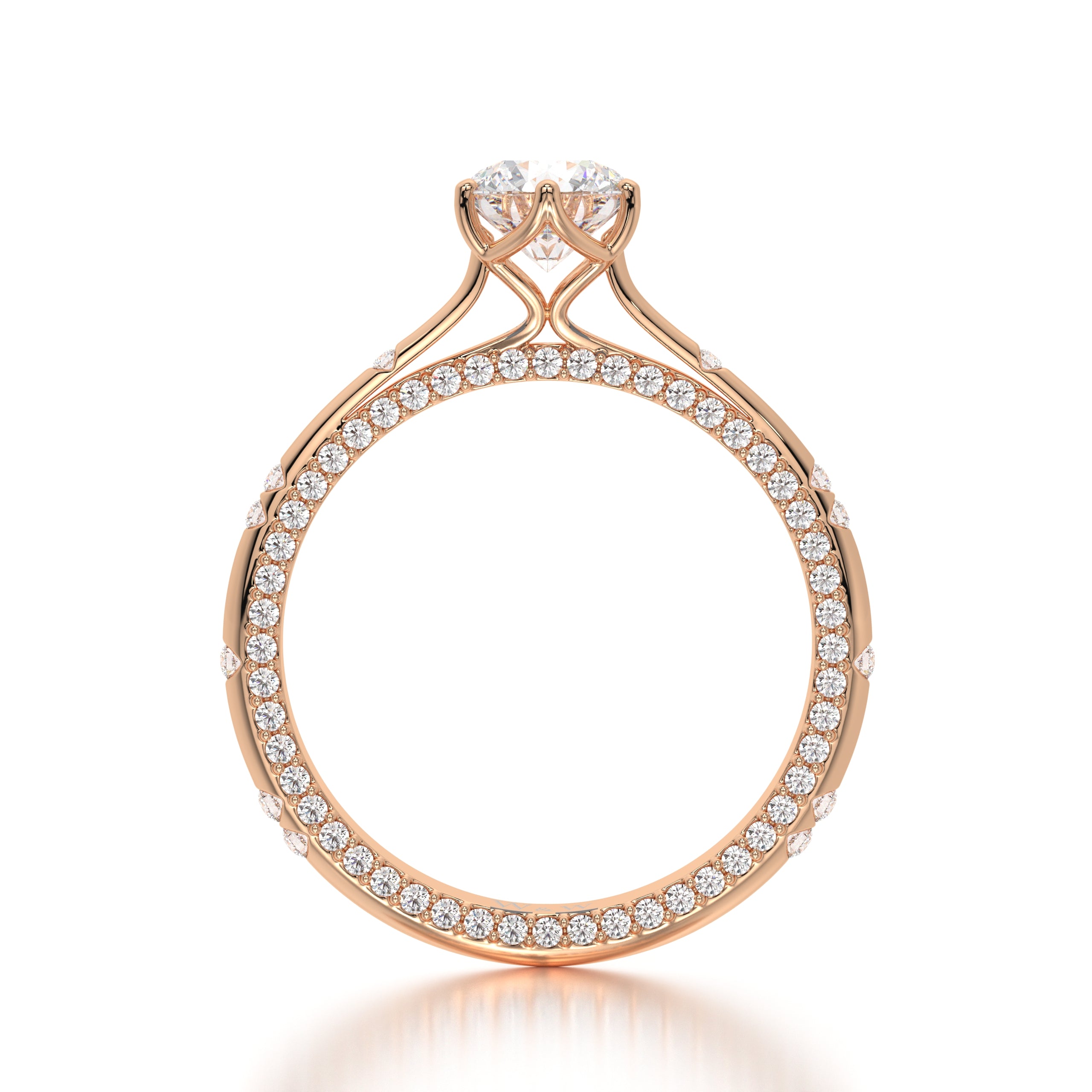 Bague princess en or rose et diamants