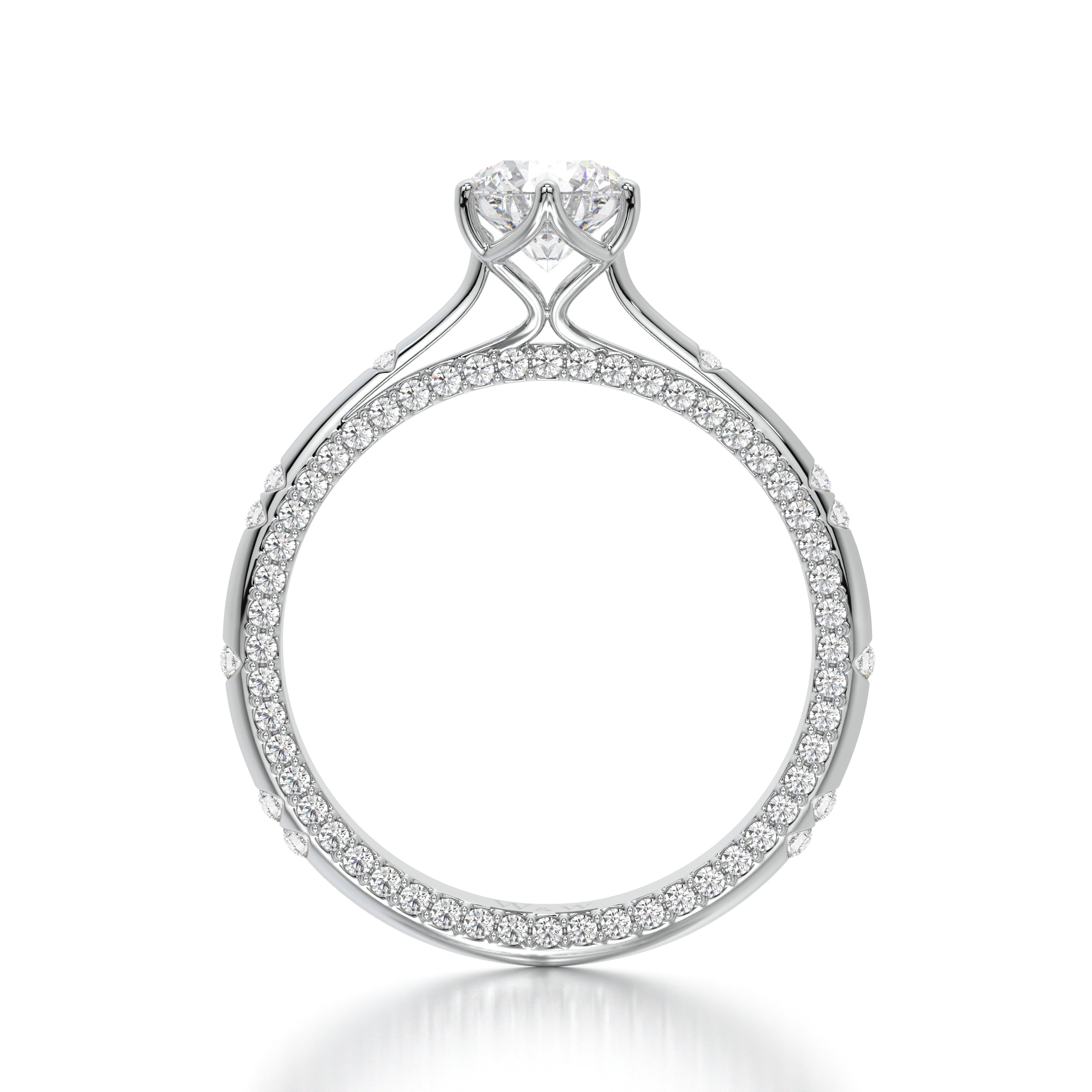 Bague princess en or blanc et Diamants