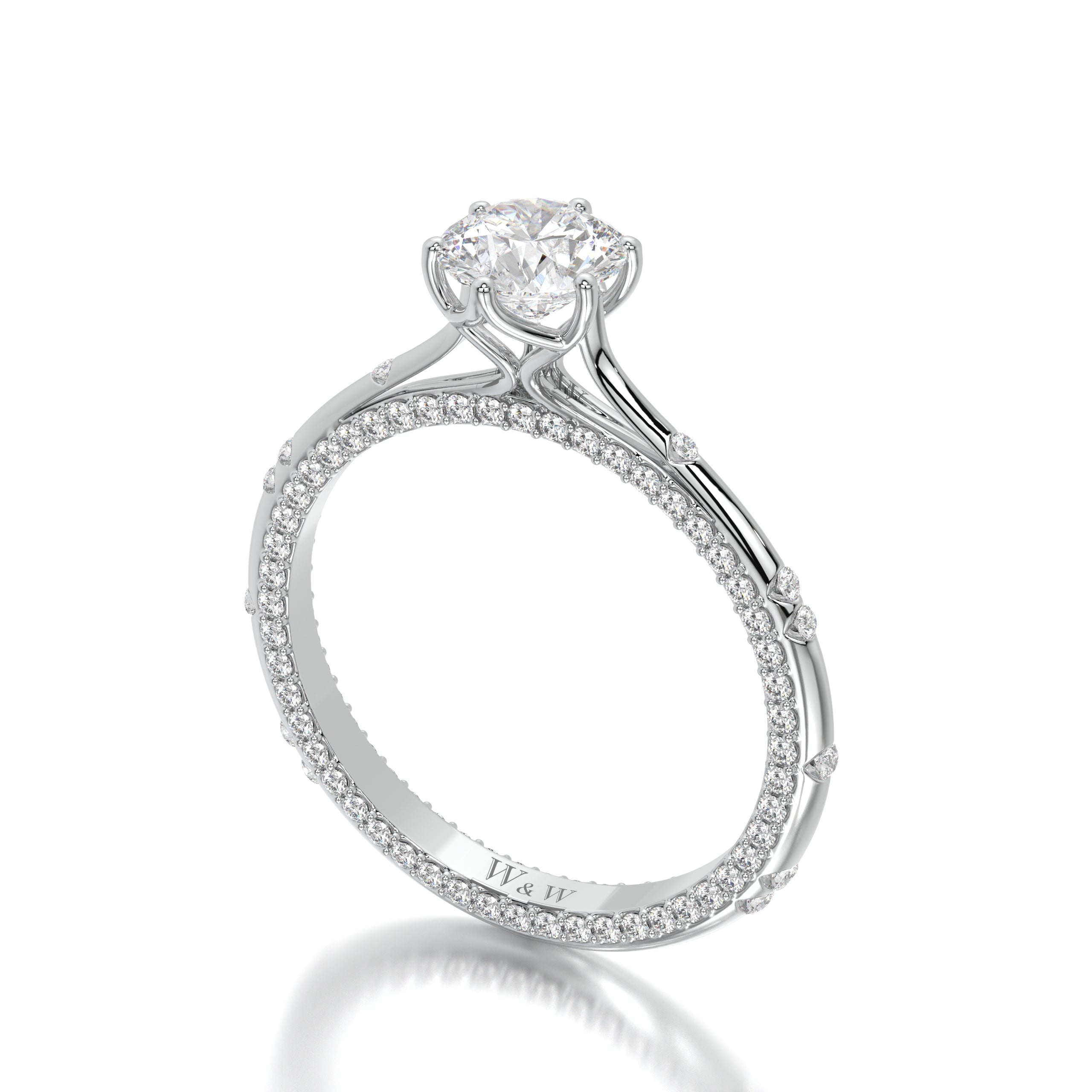 Bague princess en or blanc et Diamants