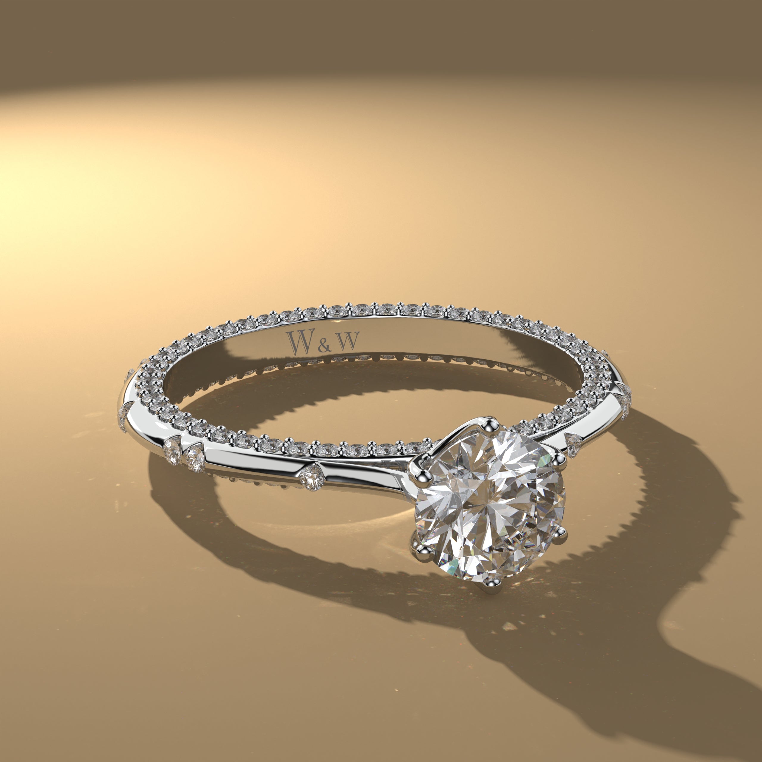 Bague princess en or blanc et Diamants