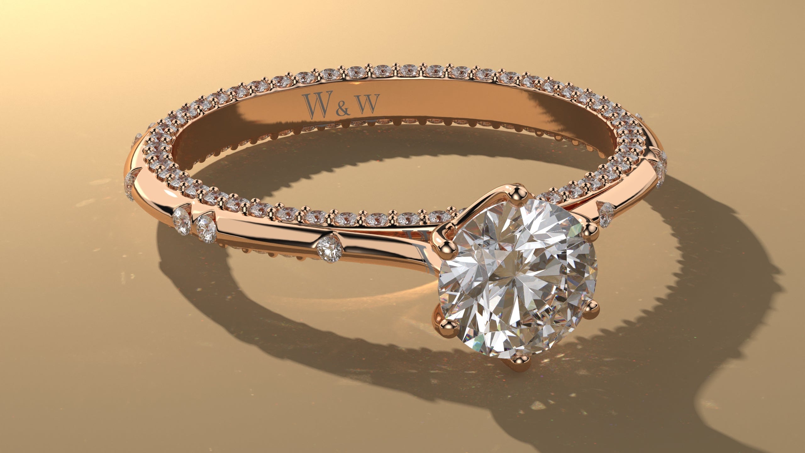 Bague princess en or rose et diamants