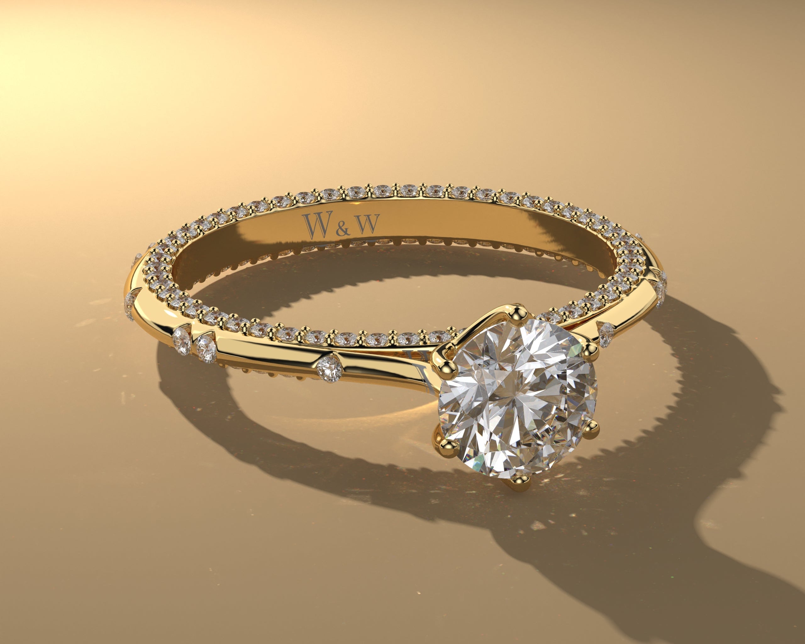 Bague princess en or jaune et diamants