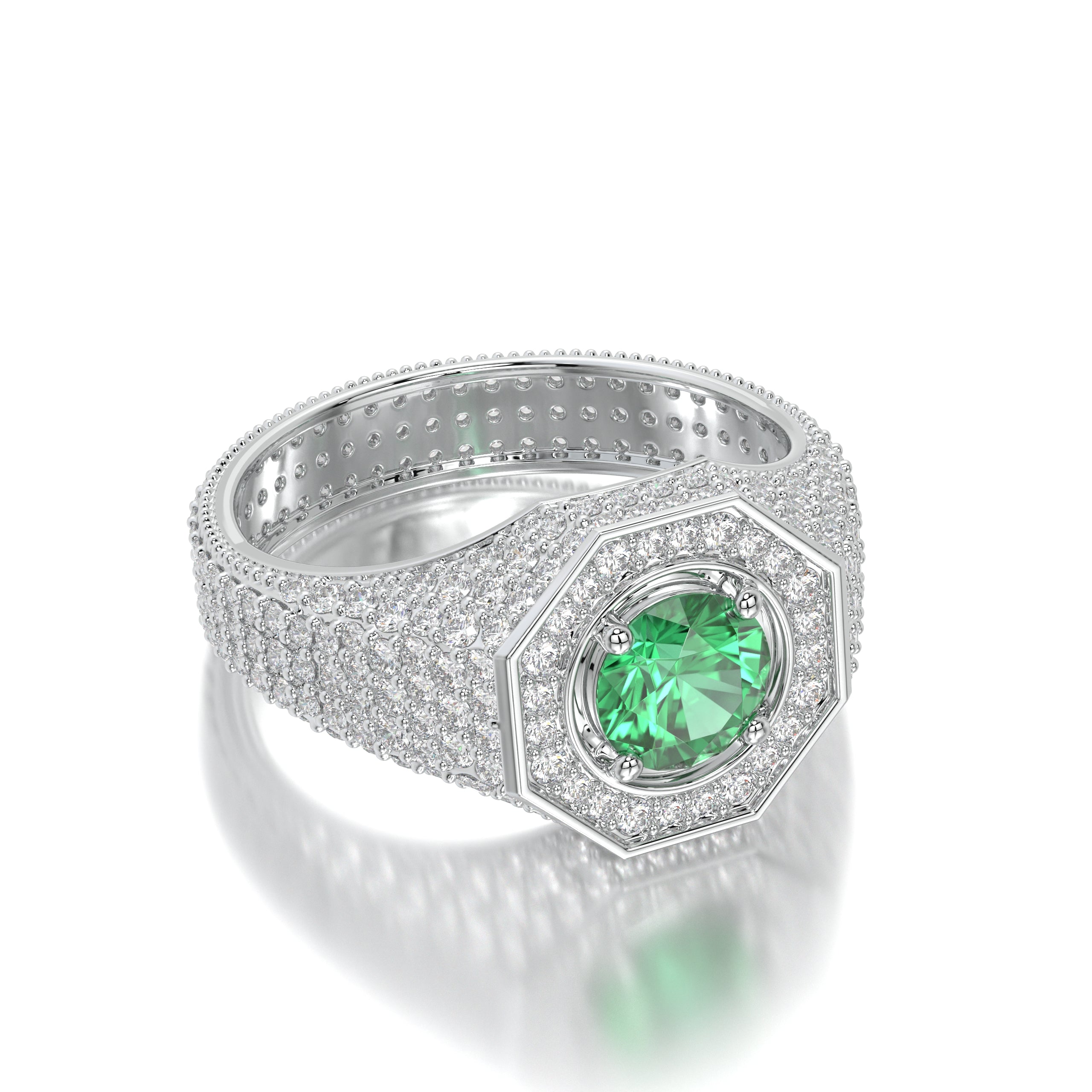 bague Temin en or blanc et émeraude