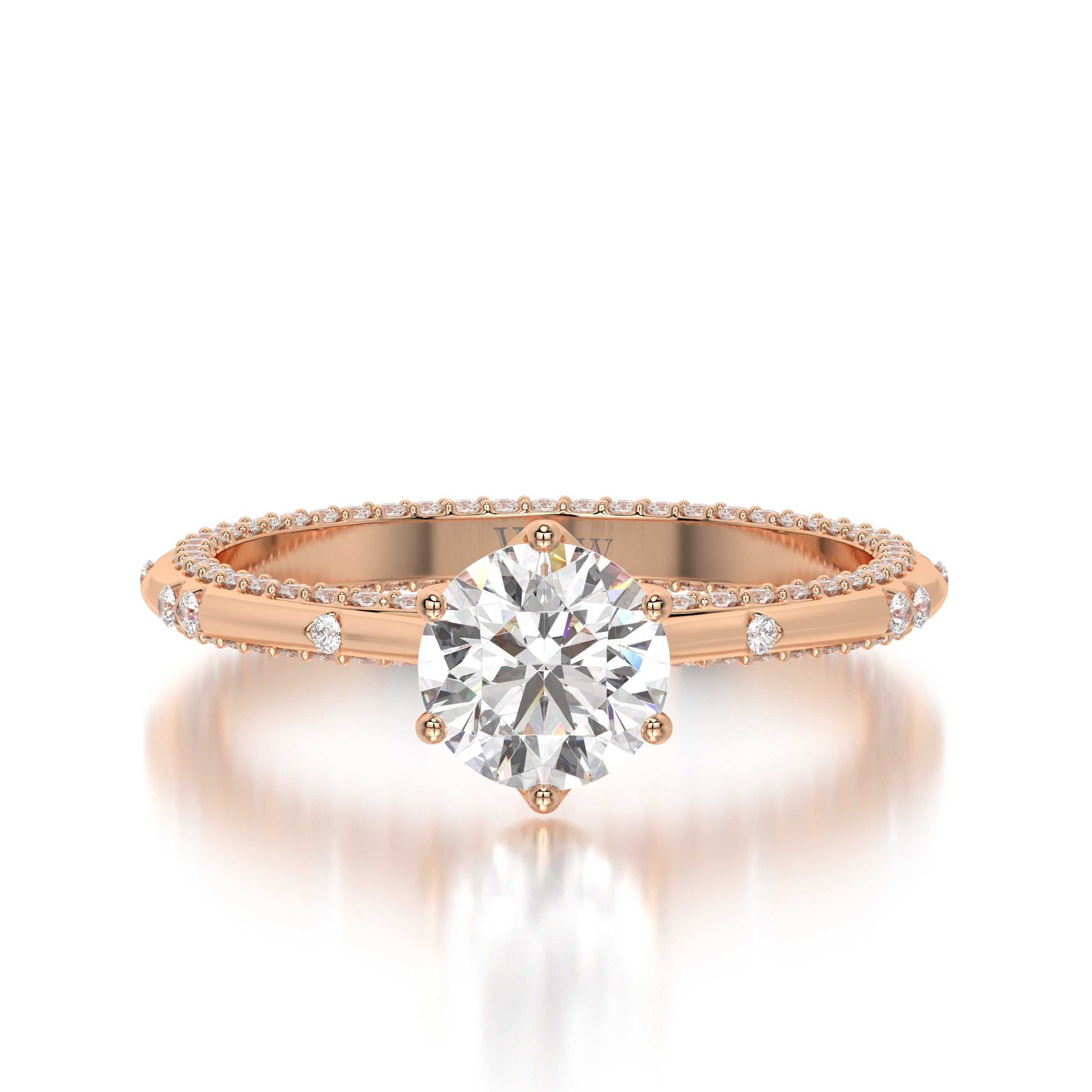 Bague princess en or rose et diamants