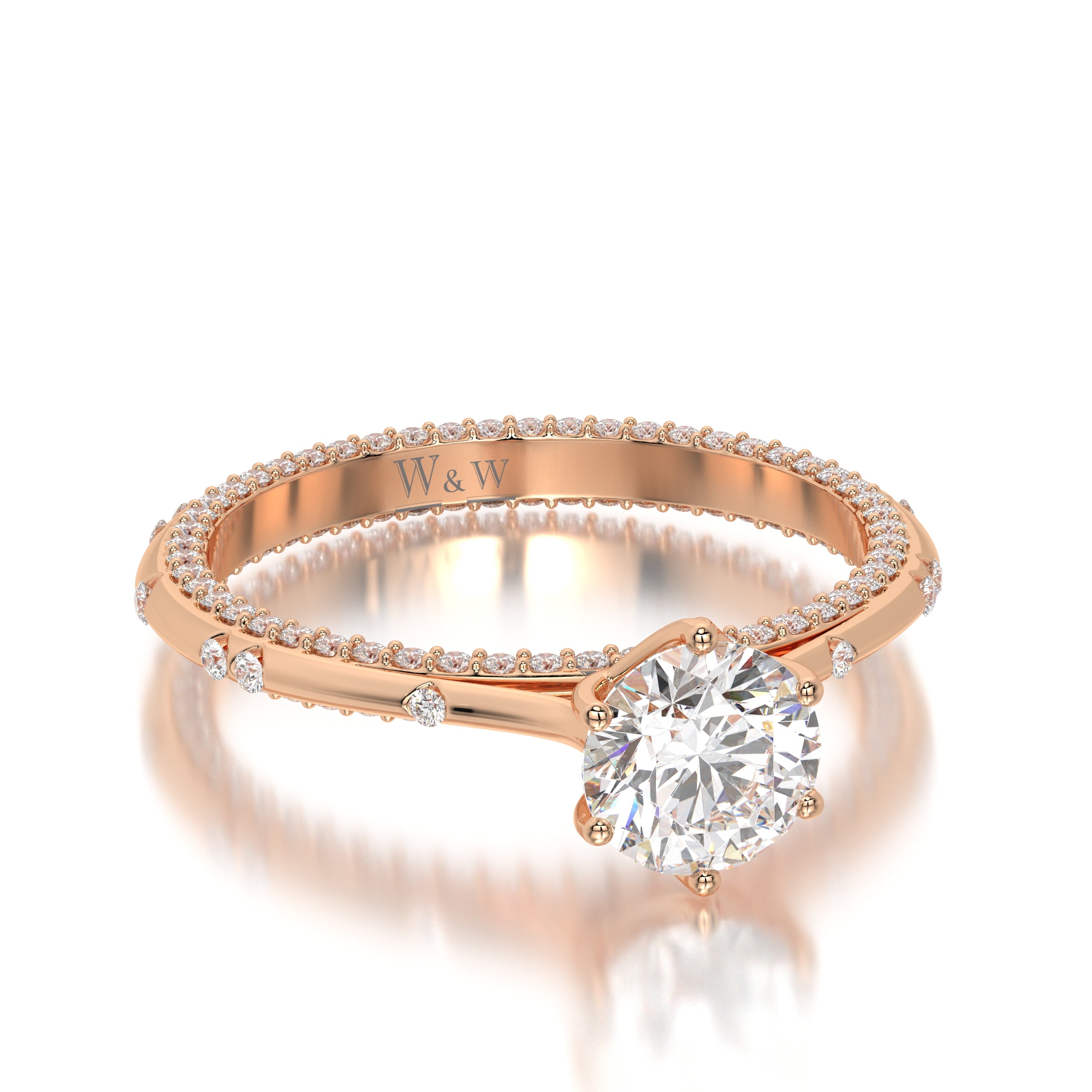 Bague princess en or rose et diamants