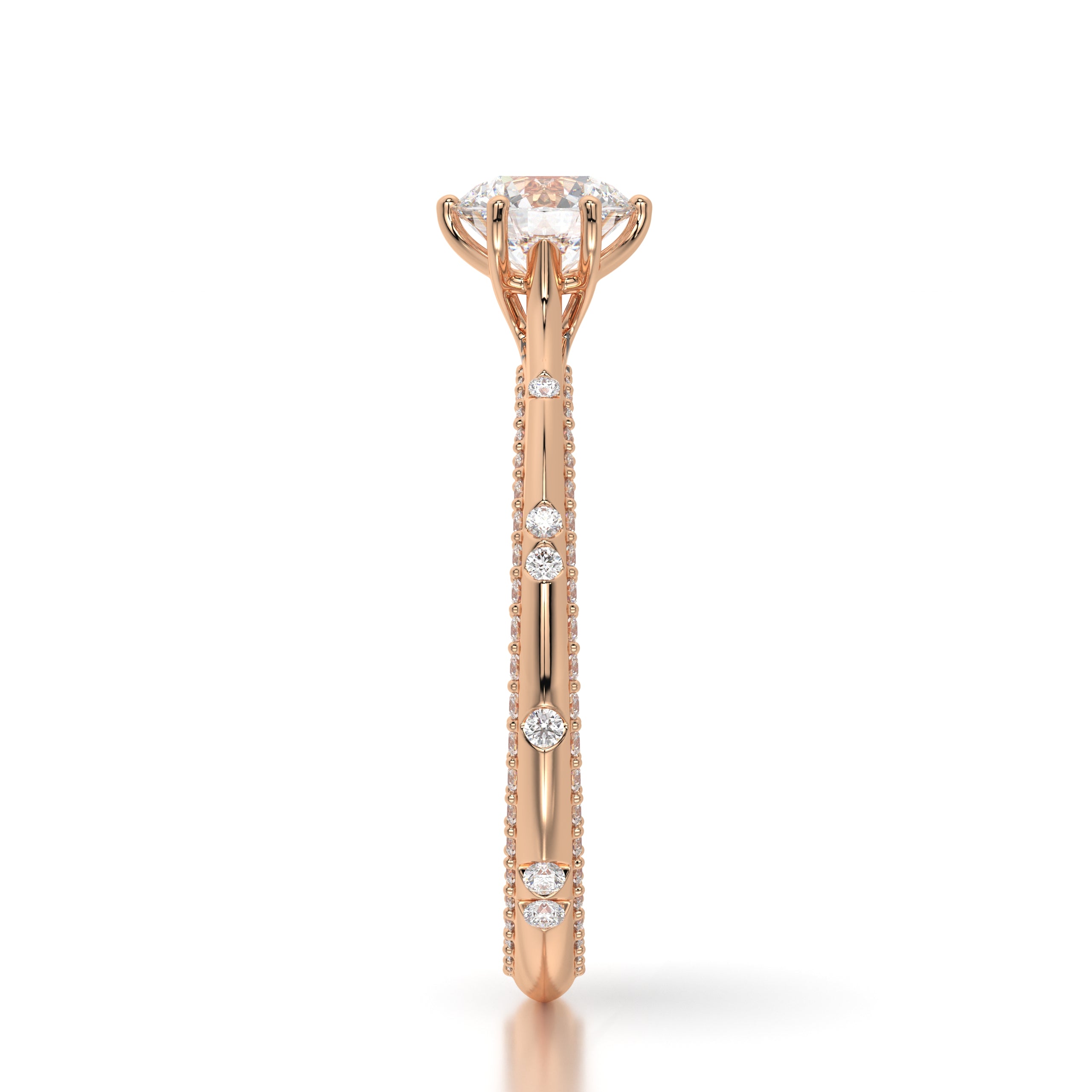 Bague princess en or rose et diamants