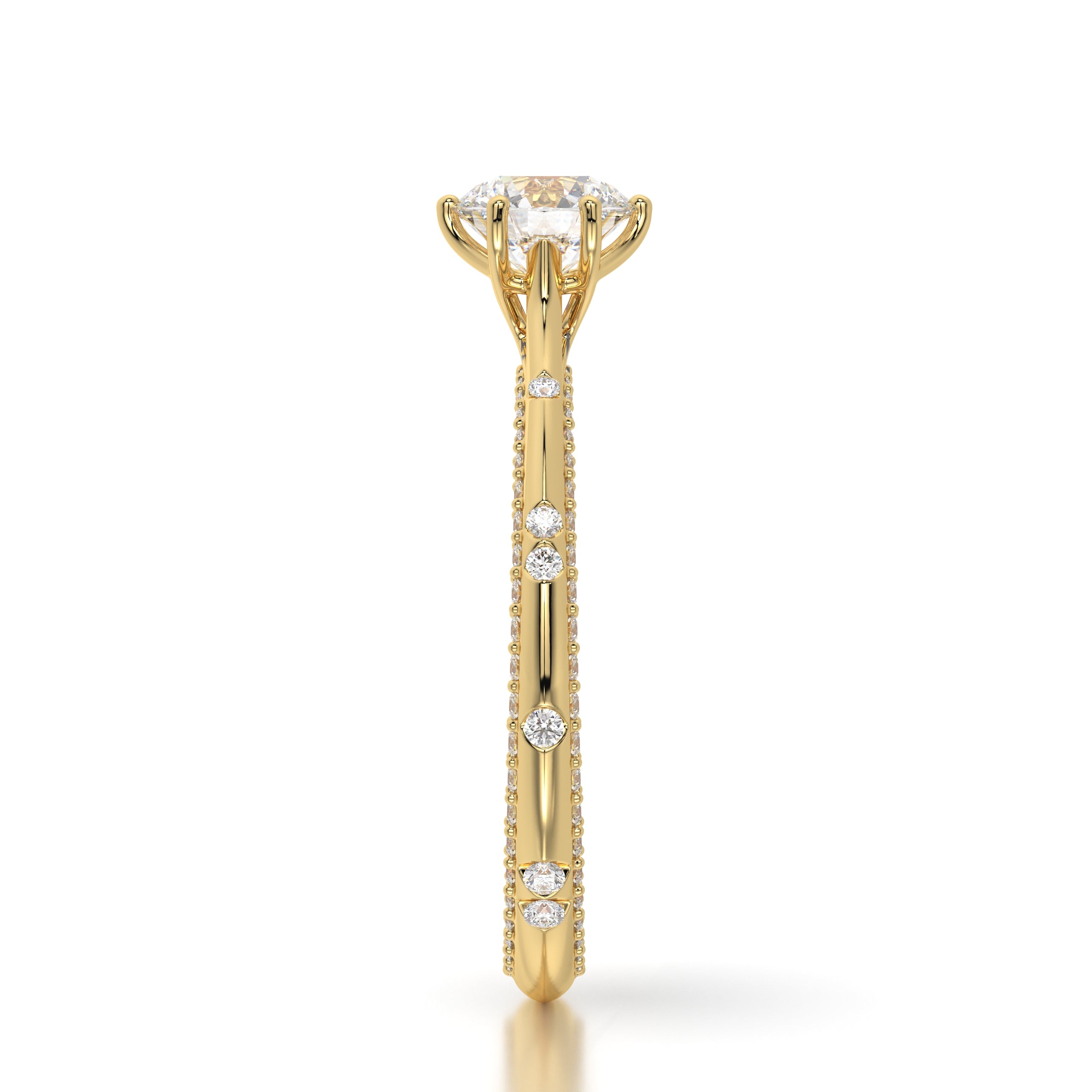Bague princess en or jaune et diamants