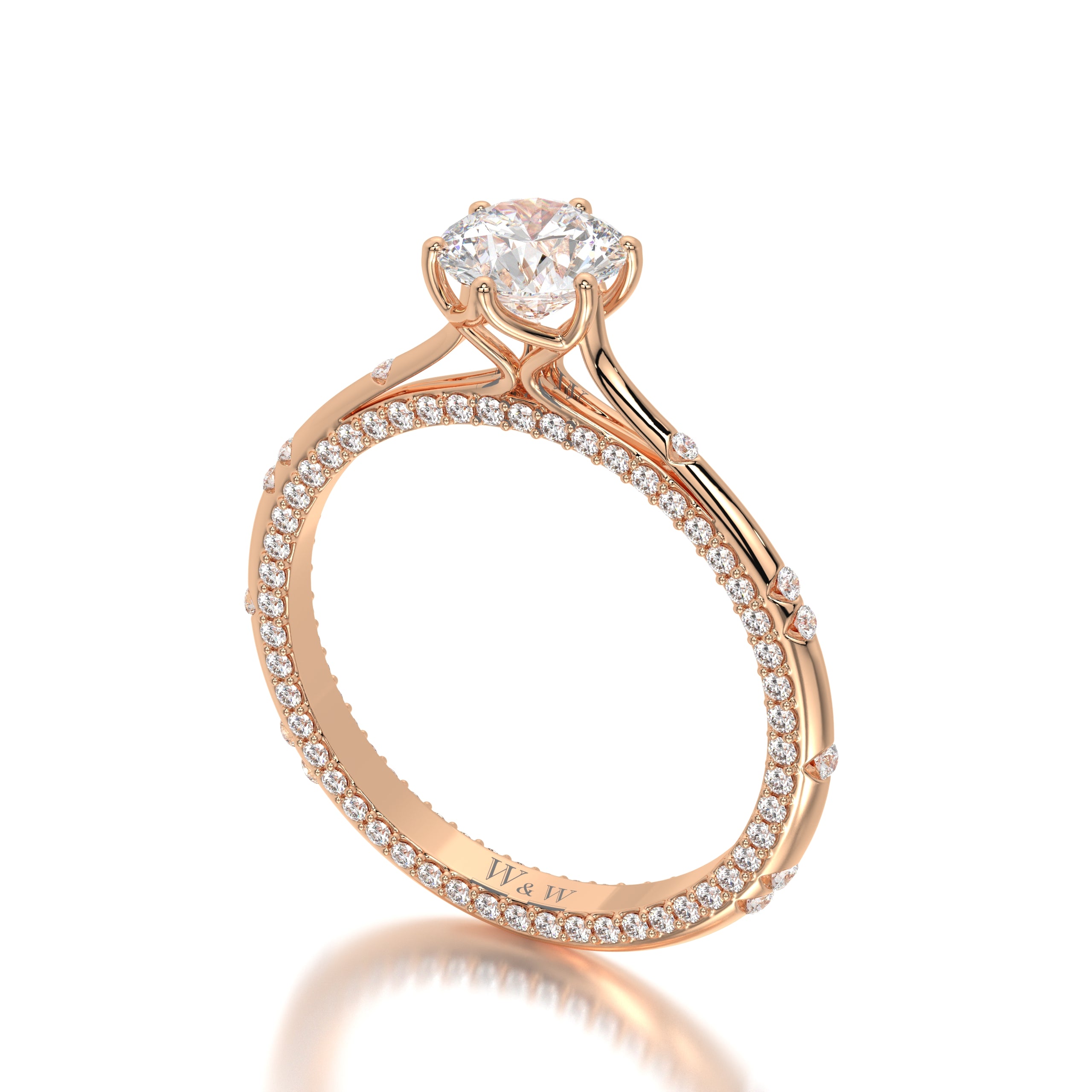 Bague princess en or rose et diamants