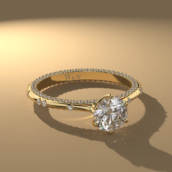 Bague princess en or jaune et diamants